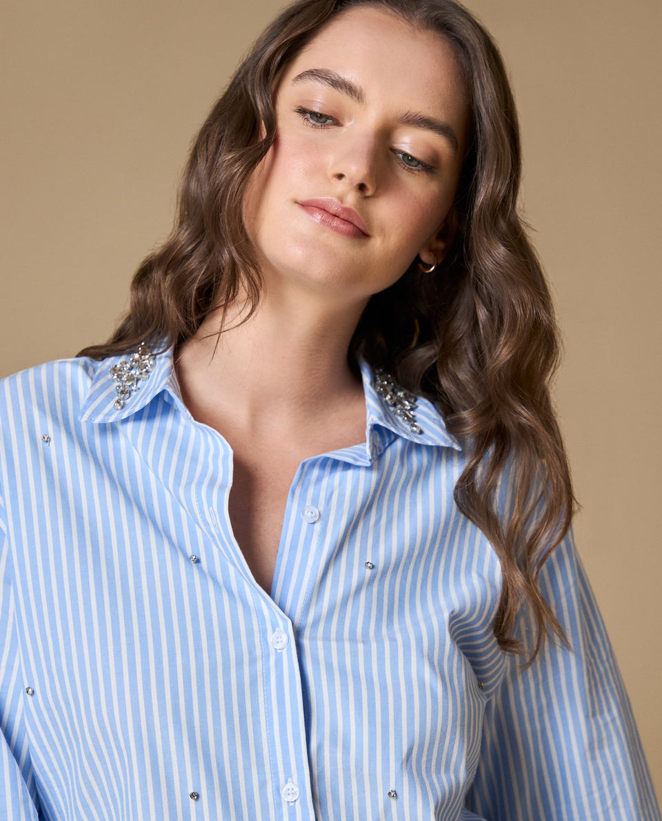 Camisa manga larga rayas popelina - Azul 34_619H017_AZU164020_3
