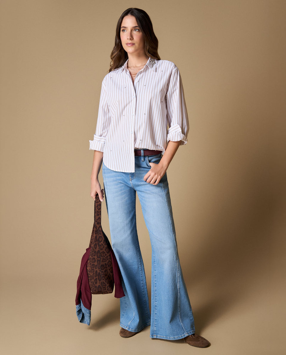 Camisa manga larga rayas popelina - Beige 34_619H017_BEI161212_3