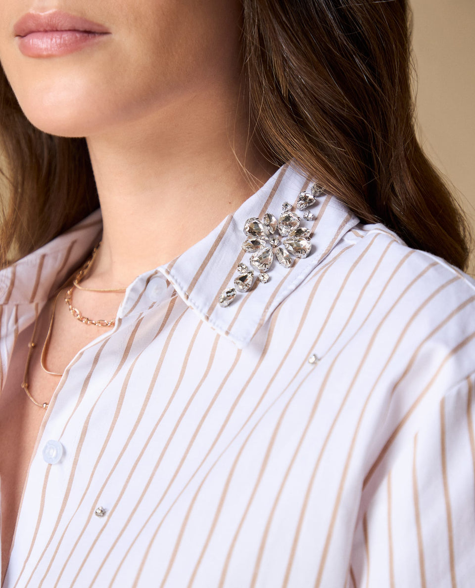 Camisa manga larga rayas popelina - Beige 34_619H017_BEI161212_4