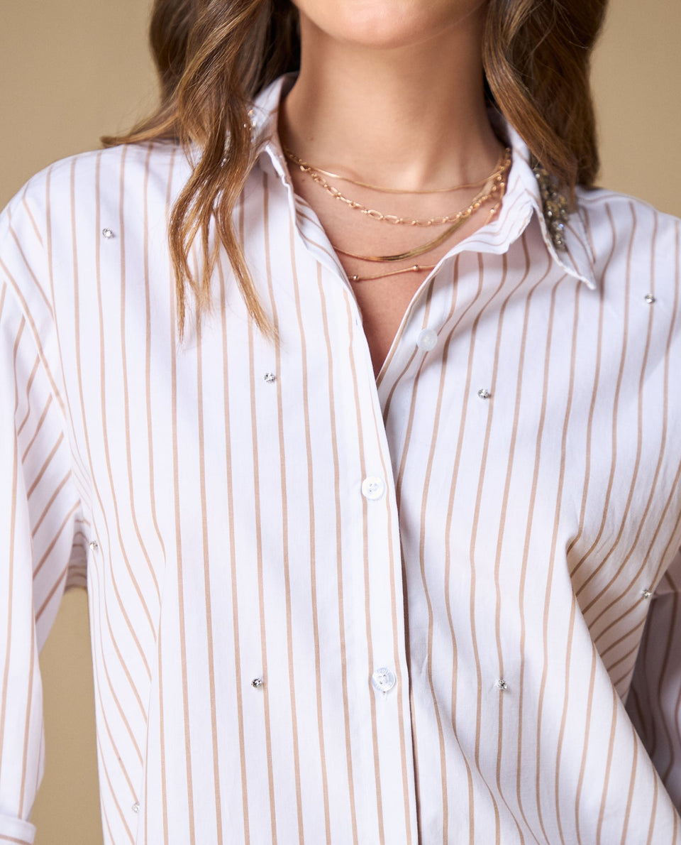 Camisa manga larga rayas popelina - Beige 34_619H017_BEI161212_6