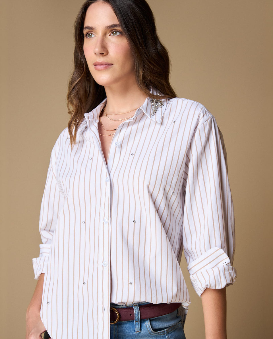 Camisa manga larga rayas popelina - Beige 34_619H017_BEI161212_7