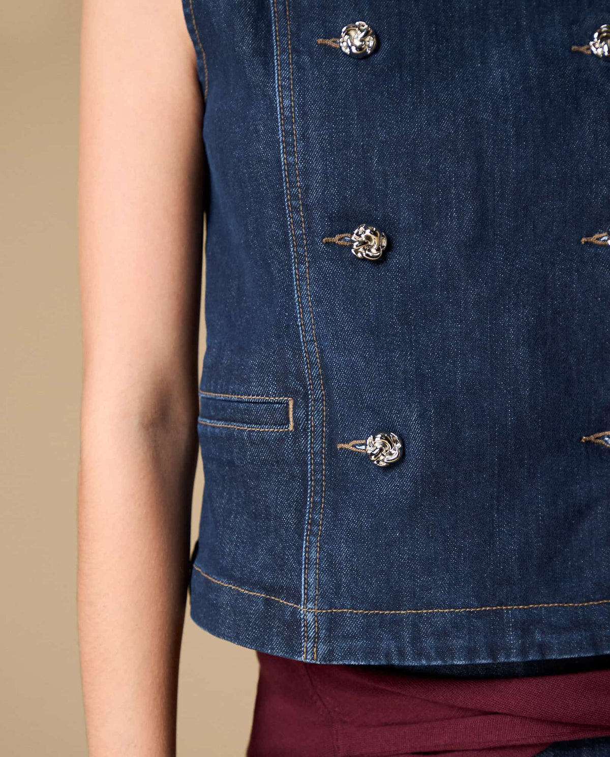 Camisa en denim manga sisa - Azul 34_619H021_AZU193933_4
