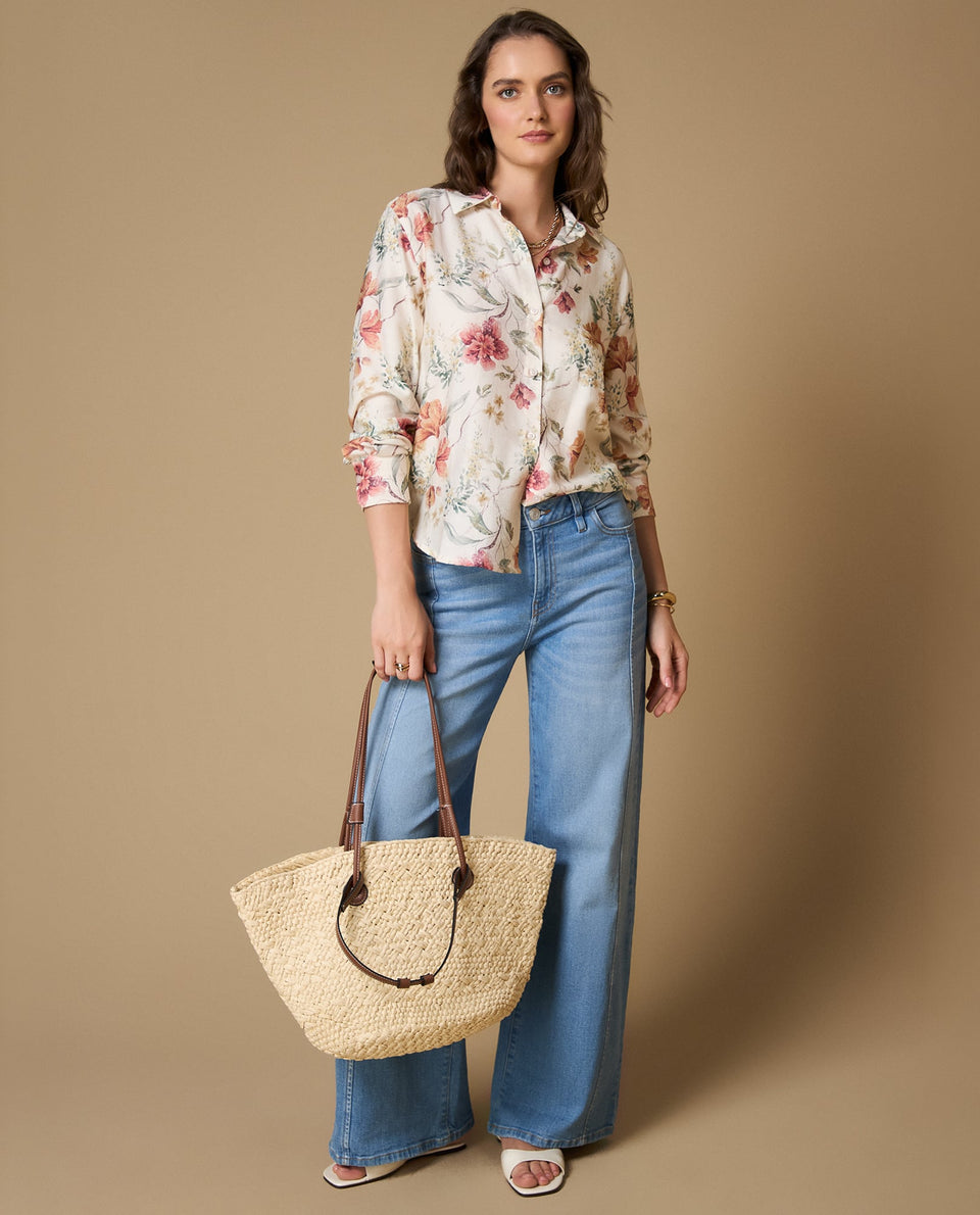 Camisa manga larga floral vintage - Beige 34_619H027_BEI131105_3