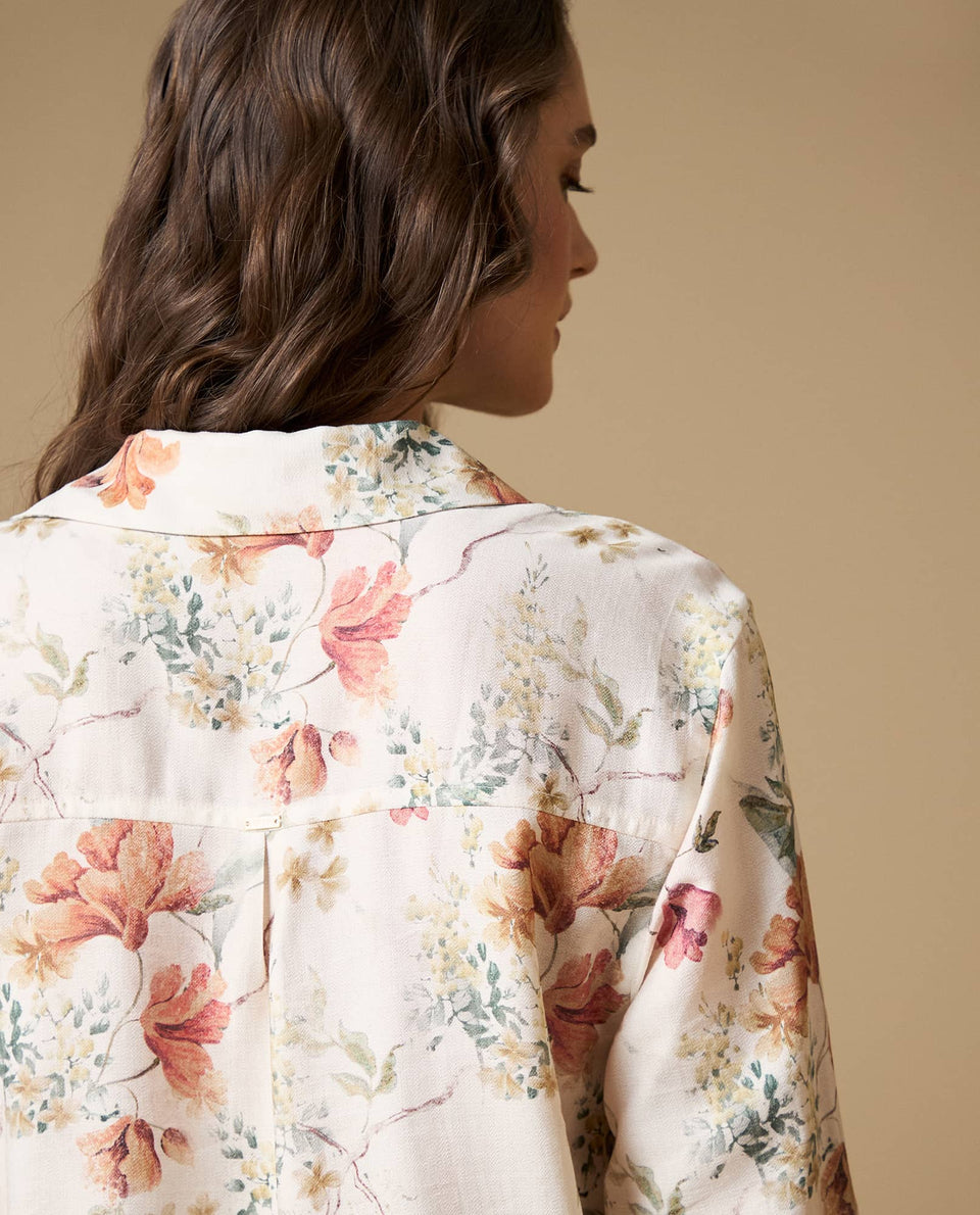 Camisa manga larga floral vintage - Beige 34_619H027_BEI131105_7