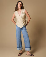 Camisa manga sisa lazo lateral - Beige 34_619H028_BEI131105_0