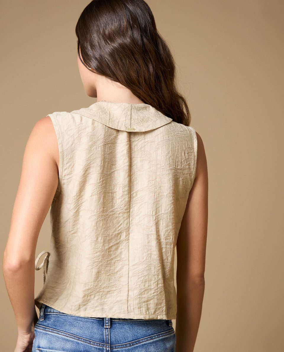 Camisa manga sisa lazo lateral - Beige 34_619H028_BEI131105_5