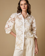 Camisa calada manga 3/4 - Crudo 34_619H029_CRU114201_0