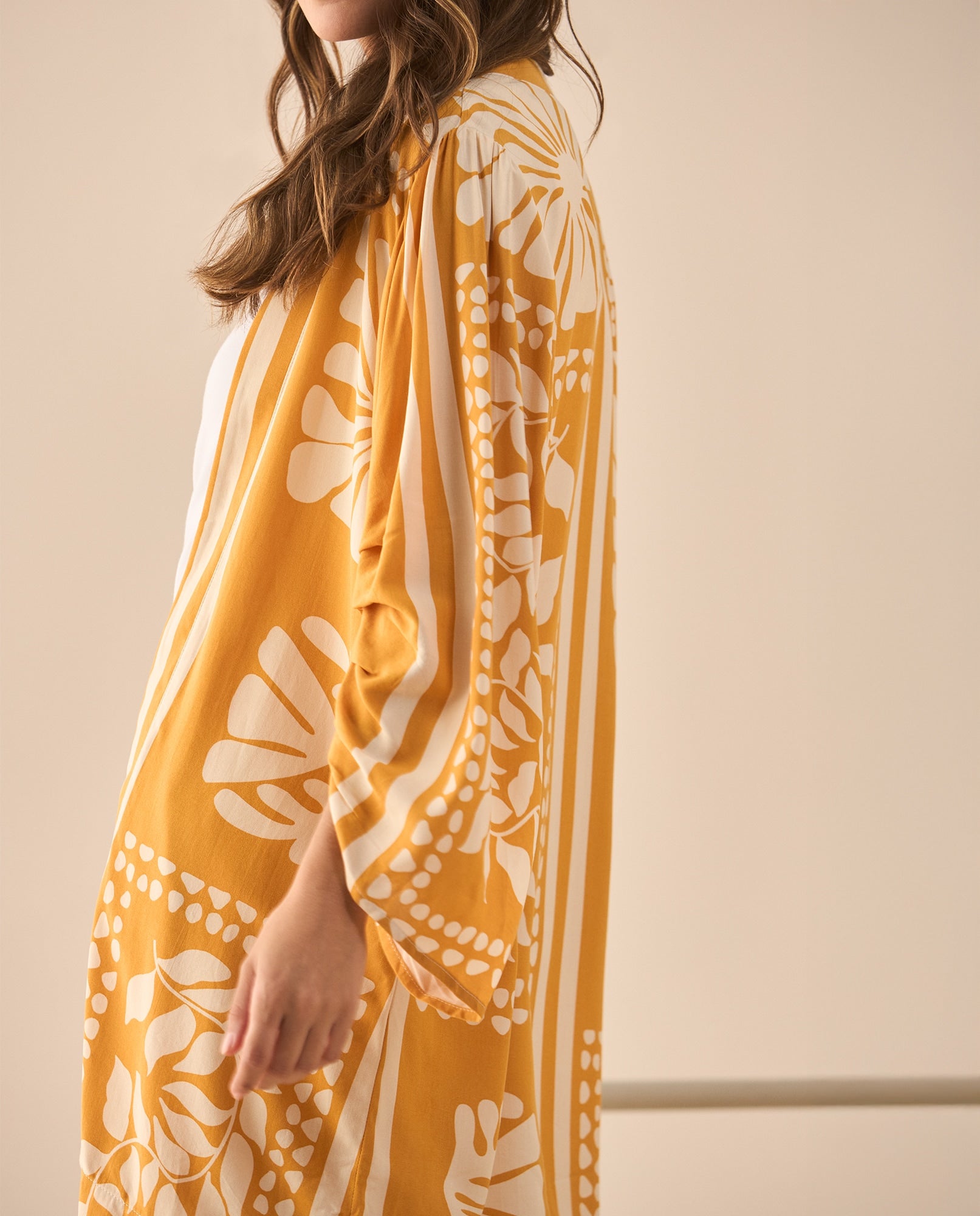 Cárdigan largo estampado para mujer - Amarillo 34_621G001_AMA160950_3