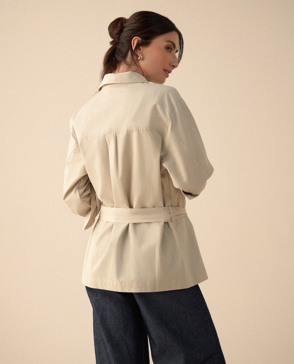 Chaqueta con bolsillos de tapa para mujer - Crudo 34_621G002_CRU141106_4