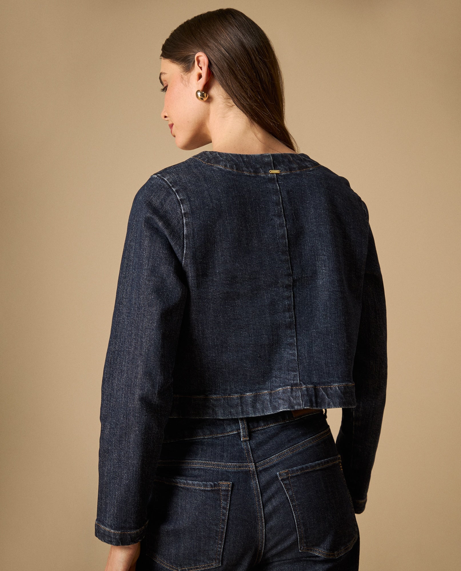 Chaqueta de denim sin cuello con botones frontales - Azul 34_621H000_AZU193924_6