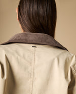Chaqueta de largo medio en algodón con elastano - Blanco
