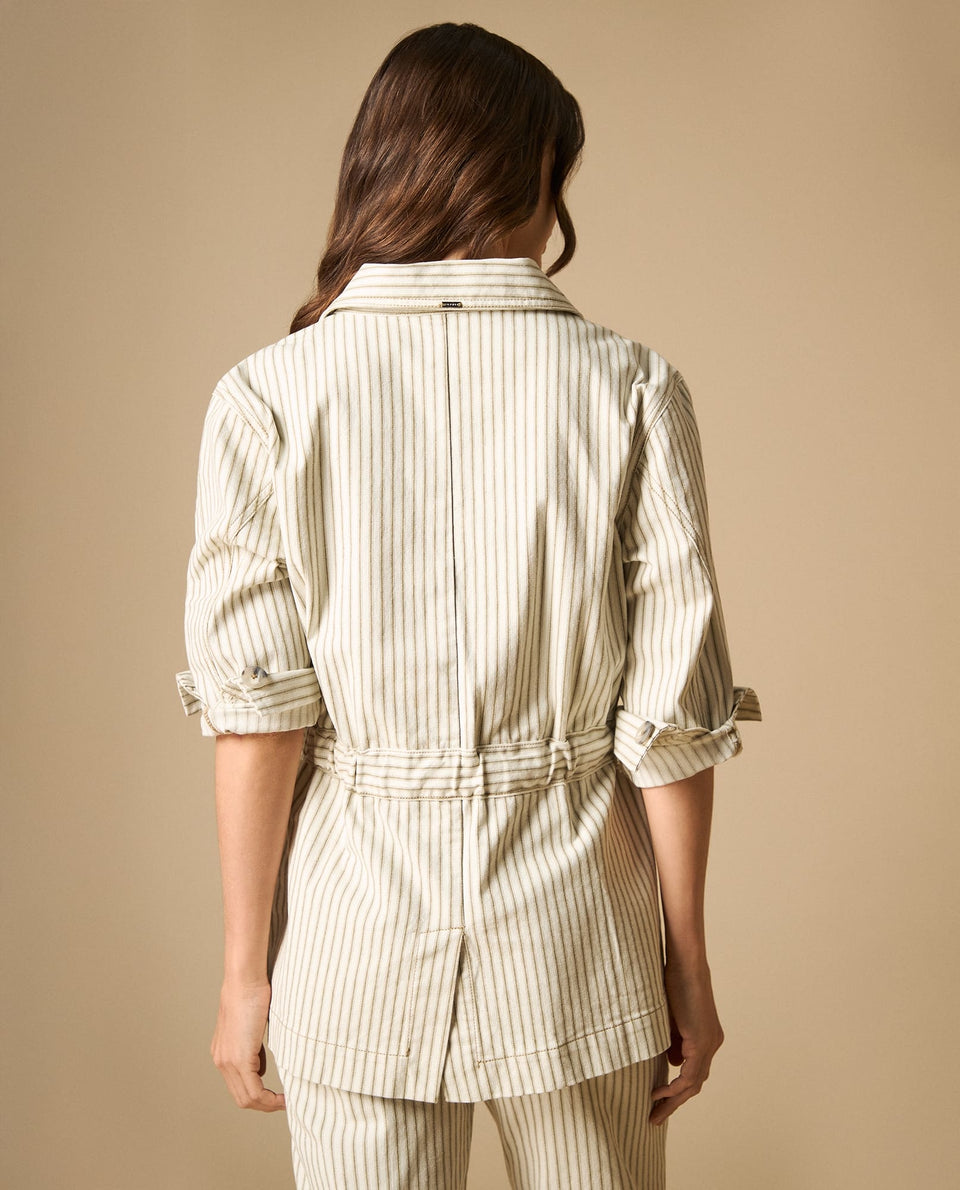 Chaqueta con cinturón ajustable largo medio - Blanco 34_621H004_BLA114202_4
