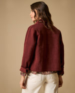 Chaqueta textura tipo ante largo medio - Rojo