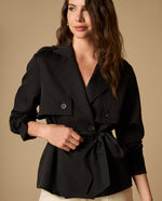 Chaqueta rompevientos de largo medio - Negro