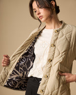 Chaqueta acolchada silueta abullonada - Beige