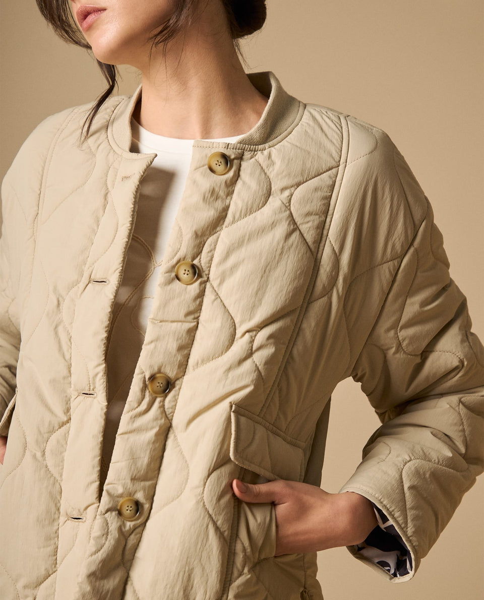 Chaqueta acolchada silueta abullonada - Beige 34_621H220_BEI130607_4