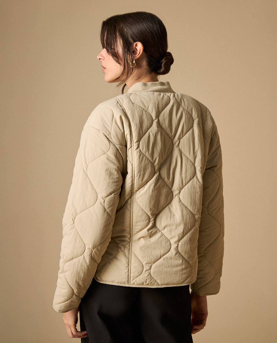 Chaqueta acolchada silueta abullonada - Beige 34_621H220_BEI130607_5