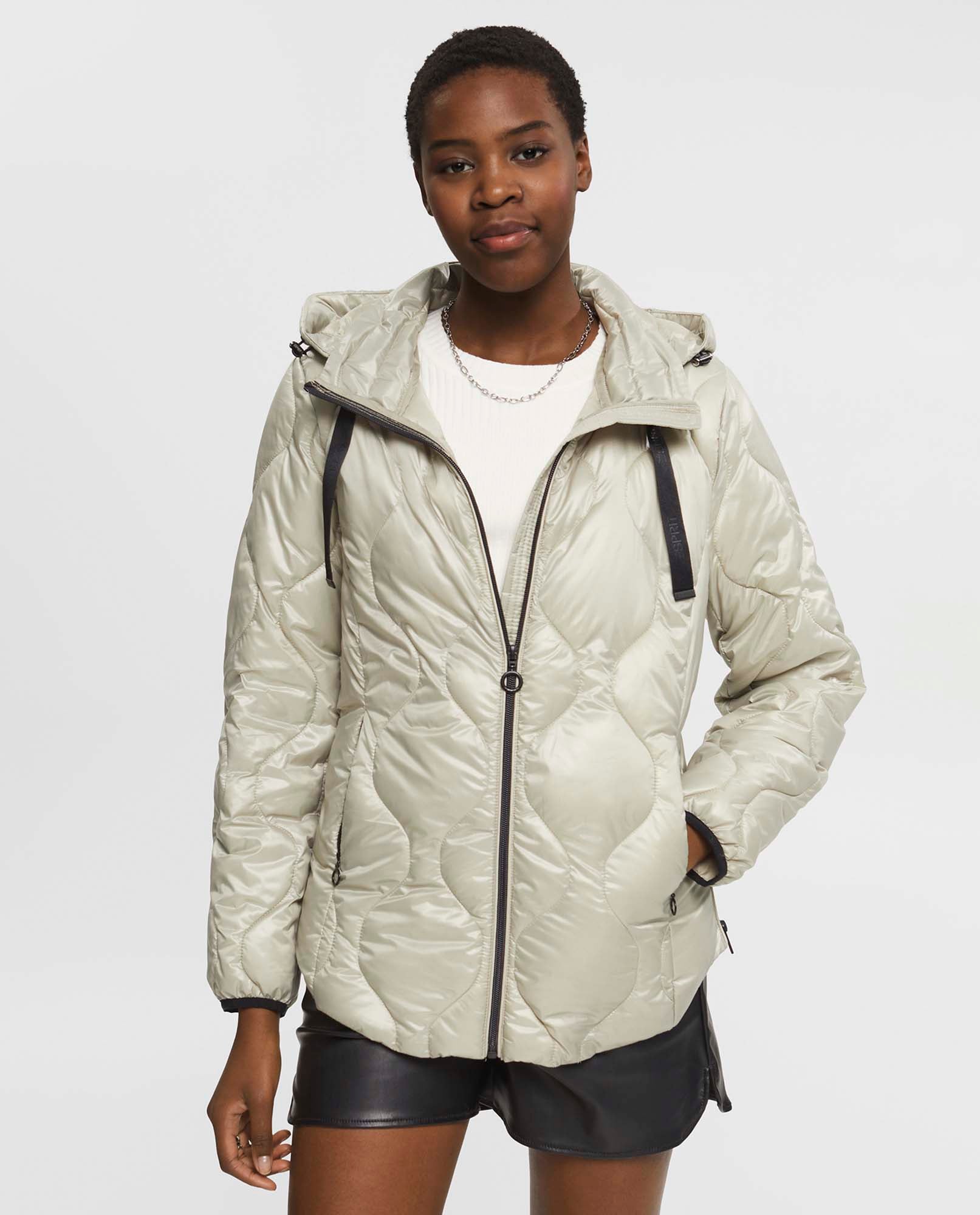 Chaqueta con capucha para mujer - Gris 34_622E707_051100_0