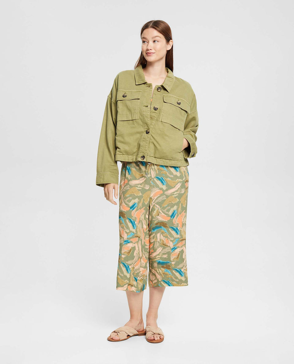 Chaqueta con bolsillos de parche para mujer - Verde 34_622E715_101200_3