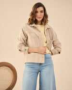 Chaquetas con cortes decorativos para mujer - Beige 34_622G001_BEI161105_0