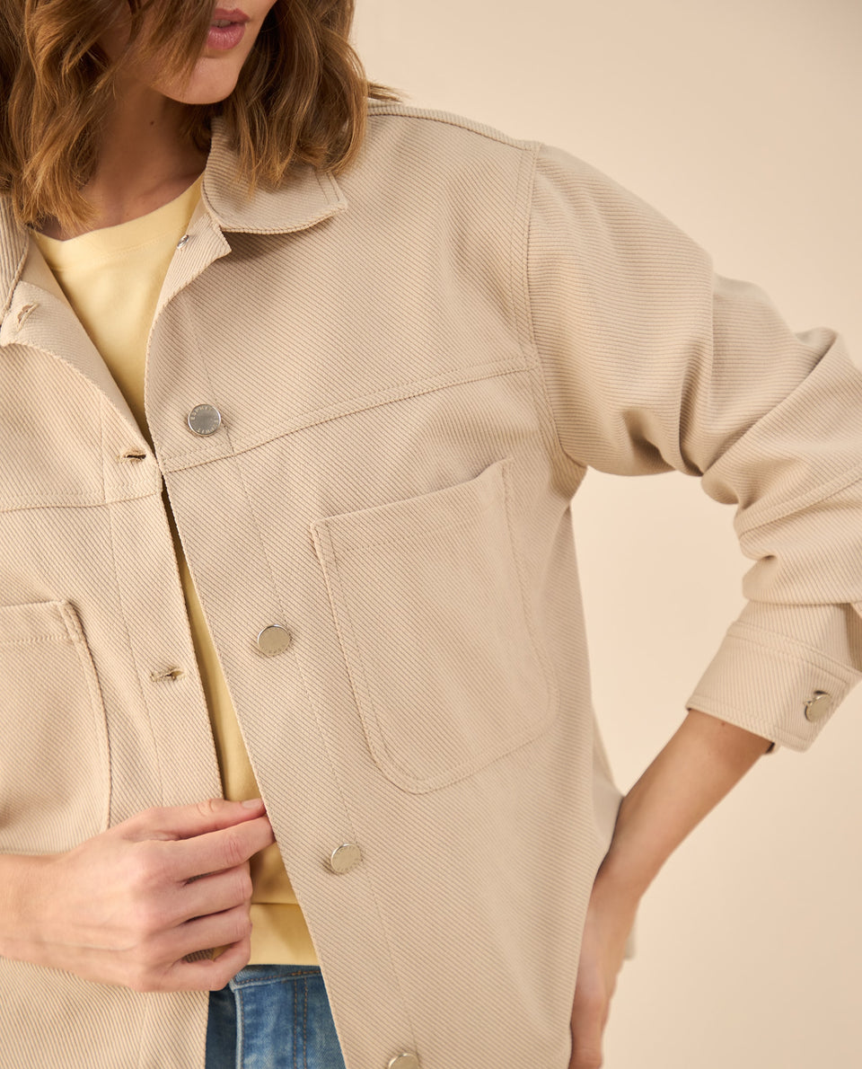 Chaquetas con cortes decorativos para mujer - Beige 34_622G001_BEI161105_3