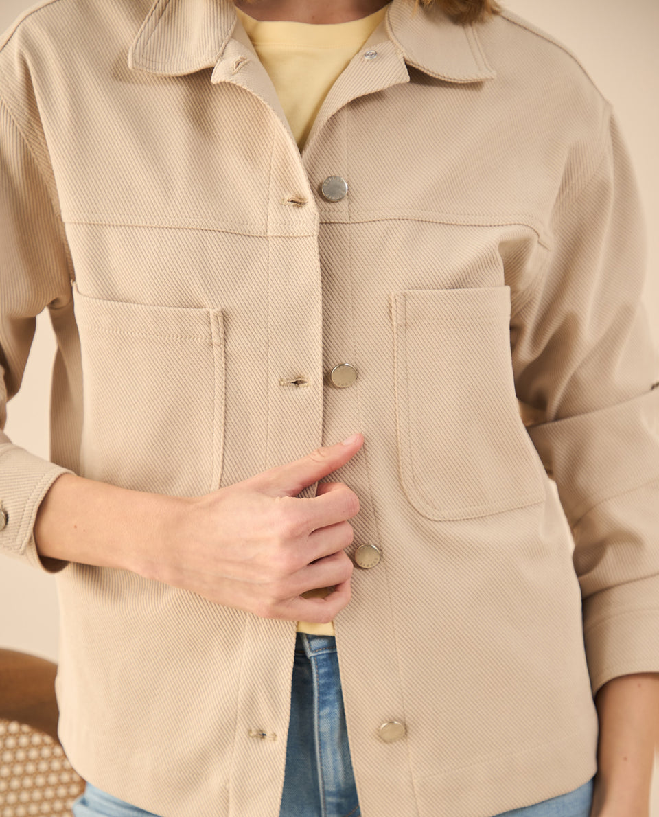 Chaquetas con cortes decorativos para mujer - Beige 34_622G001_BEI161105_5