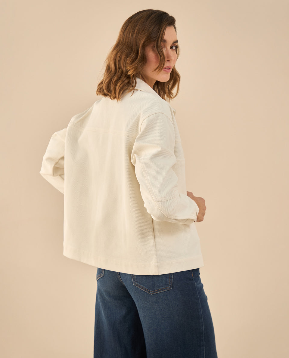 Chaquetas con cortes decorativos para mujer - Blanco 34_622G001_BLA114202_4