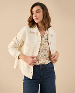 Chaquetas con cortes decorativos para mujer - Blanco 34_622G001_BLA114202_6