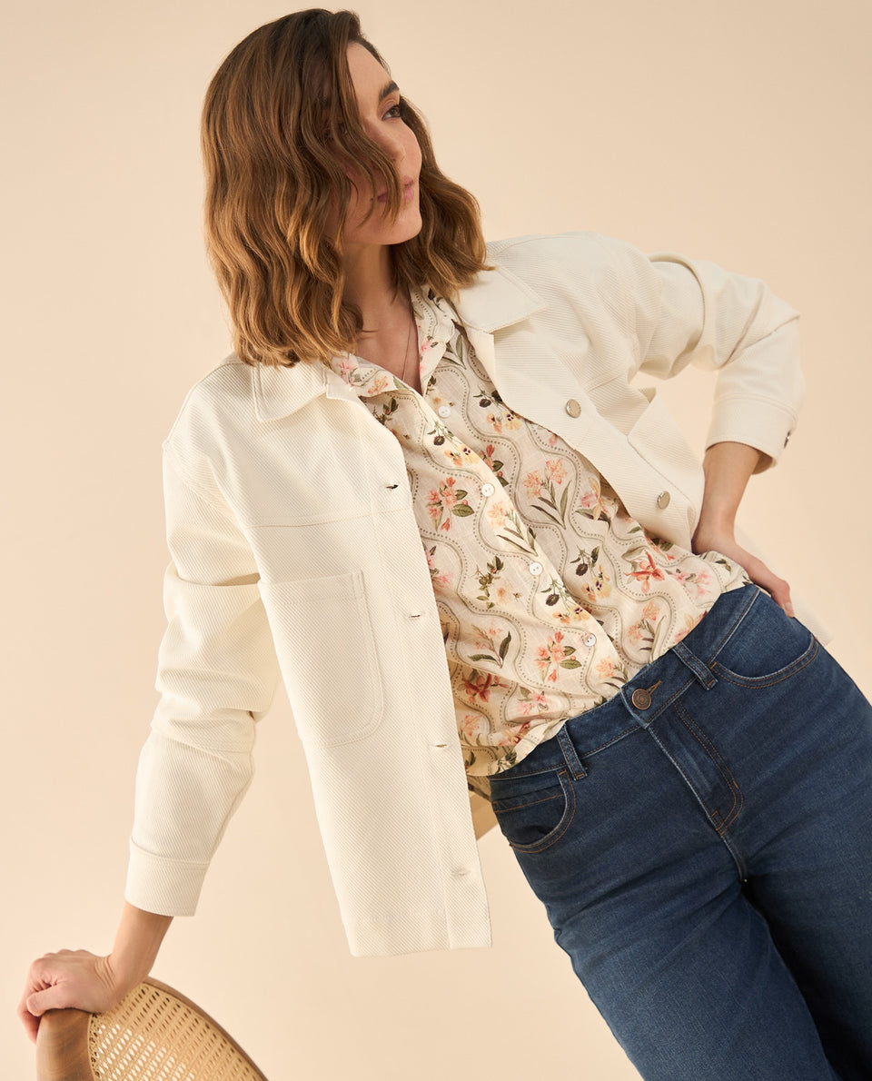 Chaquetas con cortes decorativos para mujer - Blanco 34_622G001_BLA114202_7