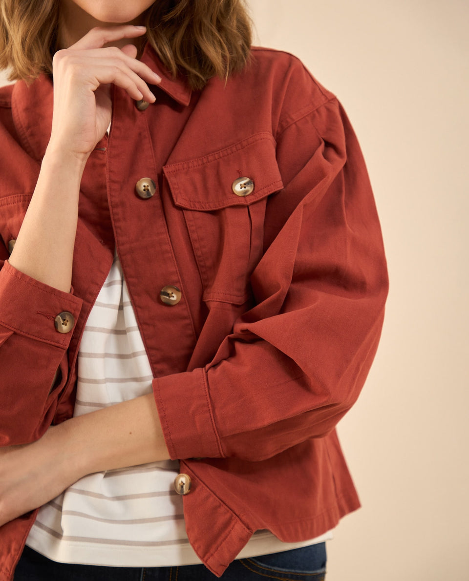 Chaqueta cuello clásico para mujer - Rojo 34_622G002_ROJ191536_3