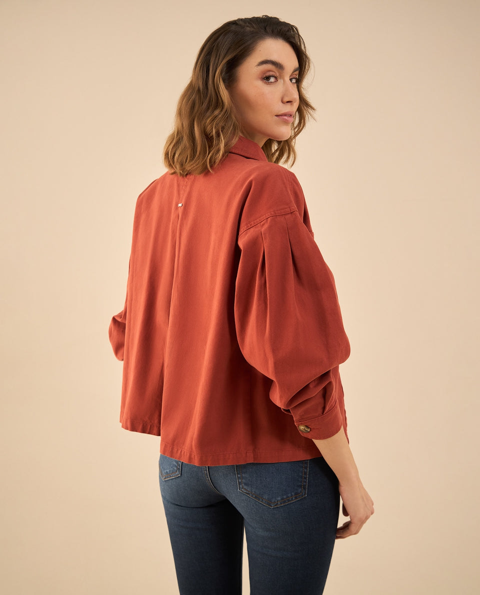 Chaqueta cuello clásico para mujer - Rojo 34_622G002_ROJ191536_4