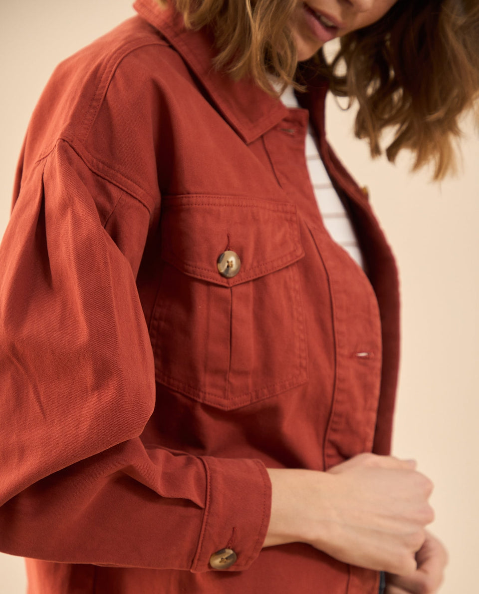 Chaqueta cuello clásico para mujer - Rojo 34_622G002_ROJ191536_6