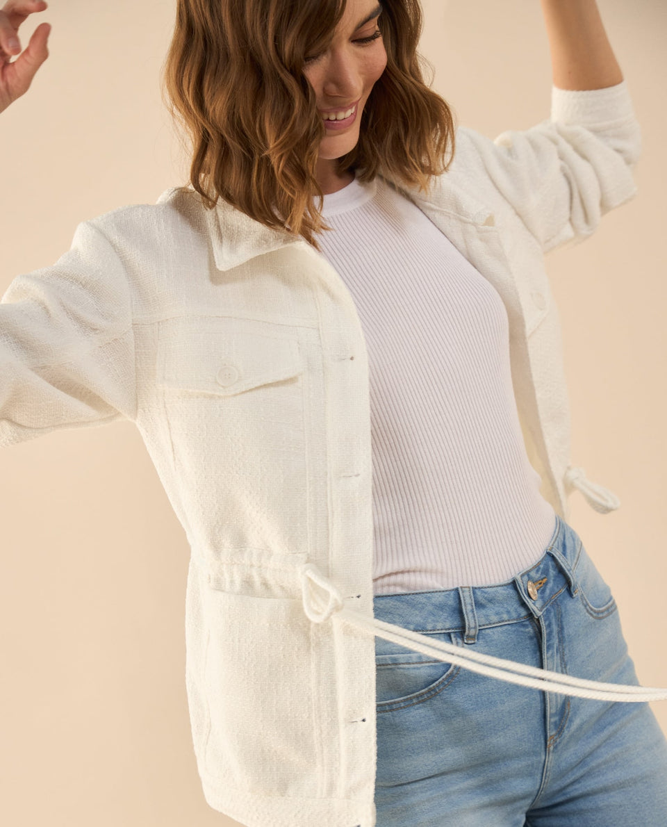 Chaqueta tejida para mujer - Blanco 34_622G220_BLA120601_3