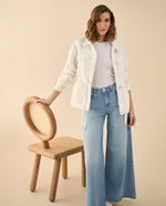 Chaqueta tejida para mujer - Blanco