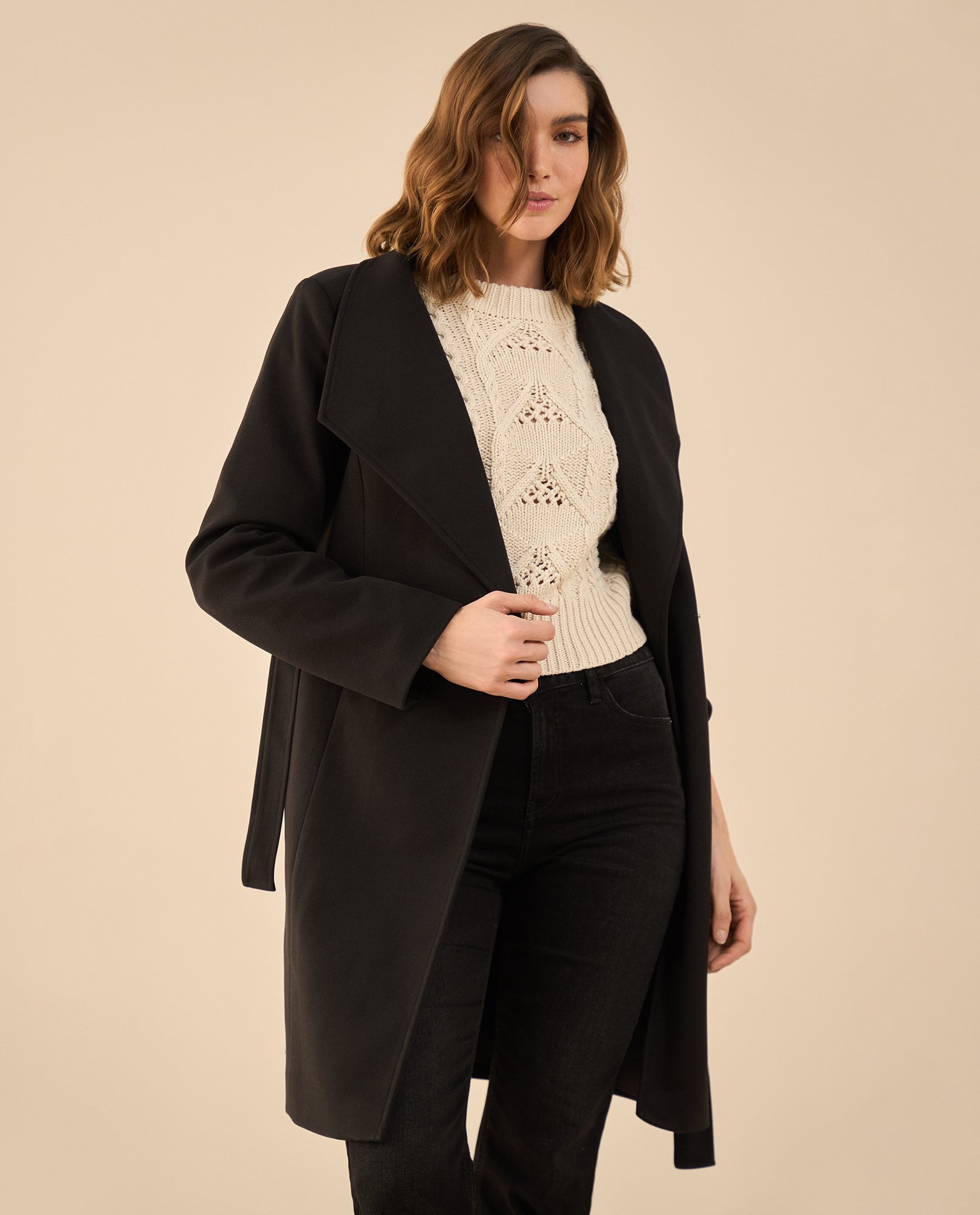 Chaqueta tipo abrigo para mujer - Negro 34_622G221_NEG190303_0