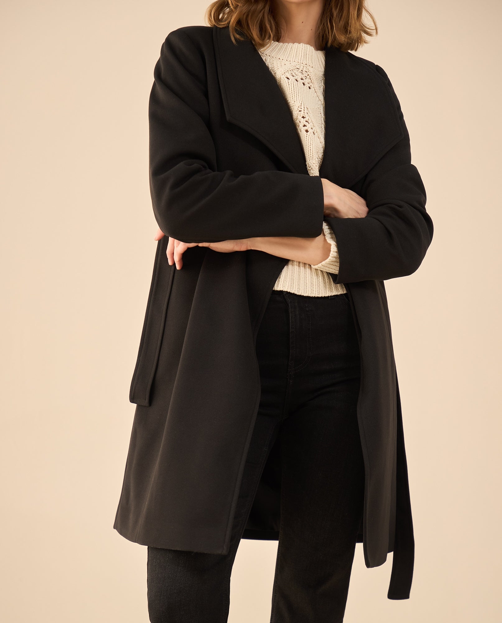 Chaqueta tipo abrigo para mujer - Negro 34_622G221_NEG190303_3