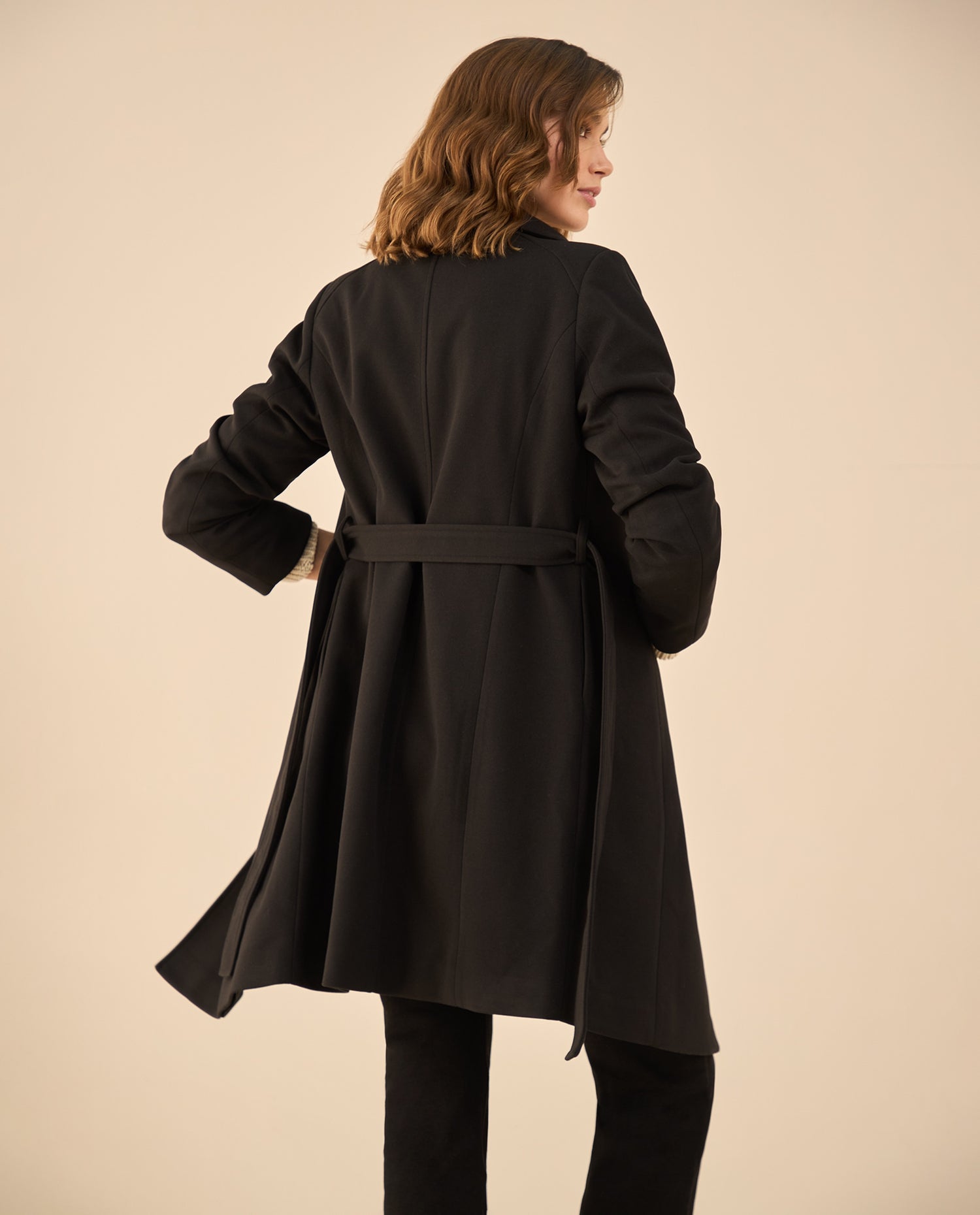Chaqueta tipo abrigo para mujer - Negro