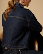 Chaqueta de denim con aplicaciones de cristales - Azul