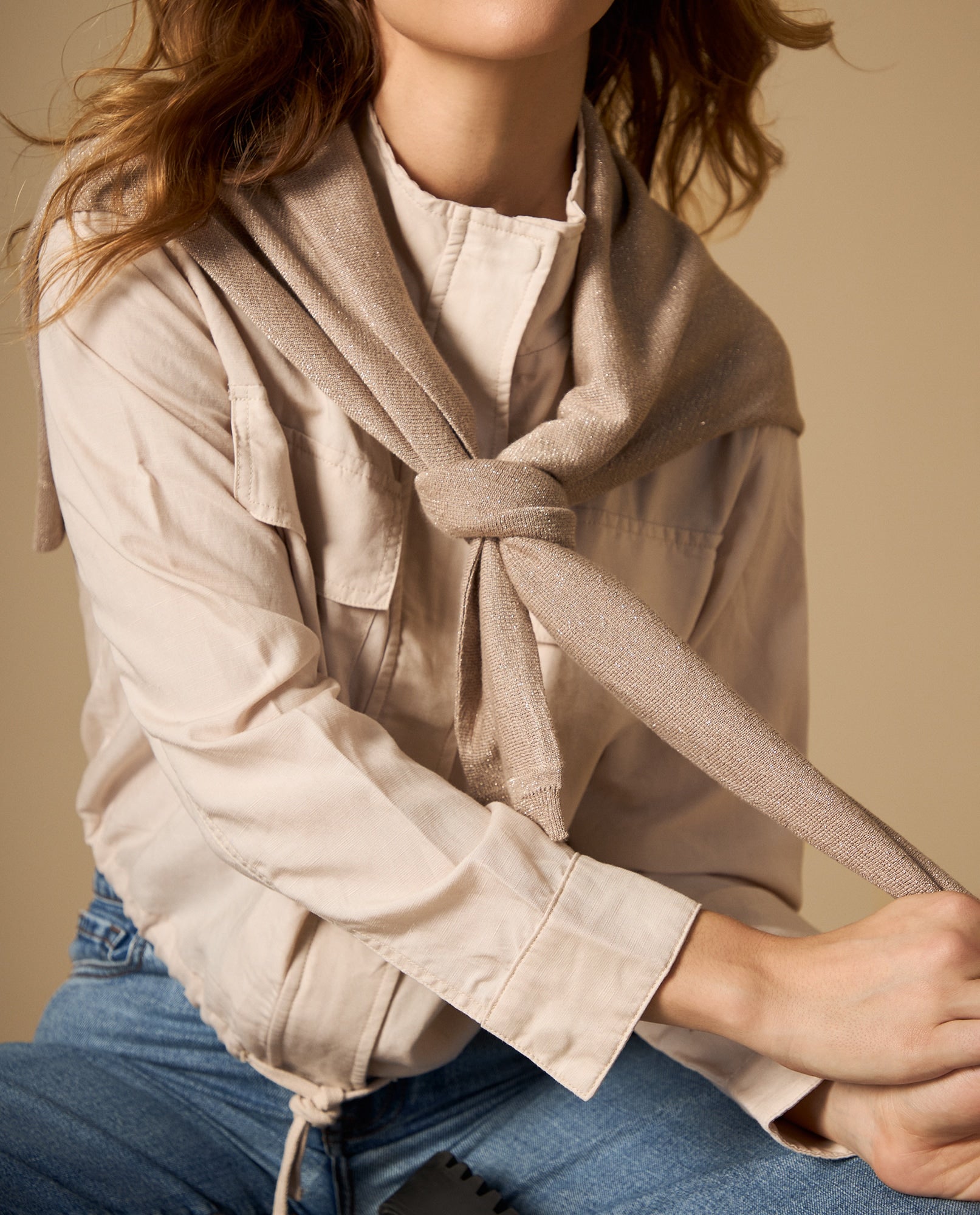 Chaqueta bomber ligera con bolsillos frontales - Crudo 34_622H015_CRU133801_4