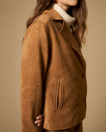 Chaqueta cruzada con botones dobles - Café