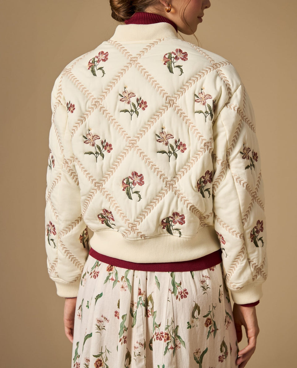 Chaqueta bomber bordada con diseño floral - Crudo 34_622H218_CRU114201_4