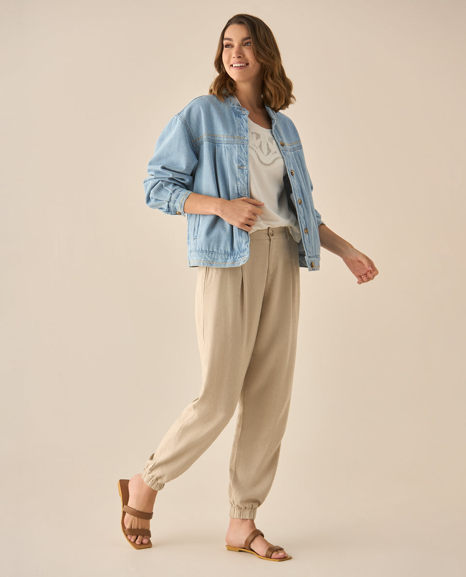 Chaqueta en denim con mini bordados para mujer  - Azul 34_623G005_AZU174027_7