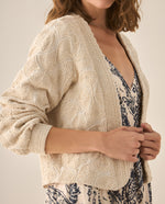 Chaqueta con apliques bordados para mujer - Crudo