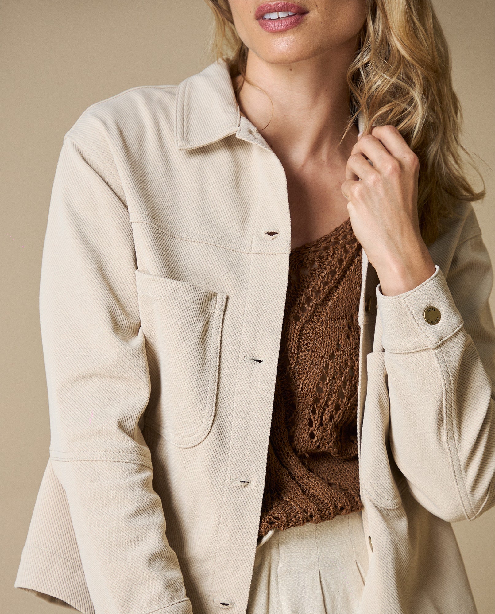Chaqueta larga estructurada beige - Beige 34_623H009_BEI161105_0