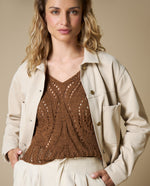Chaqueta larga estructurada beige - Beige