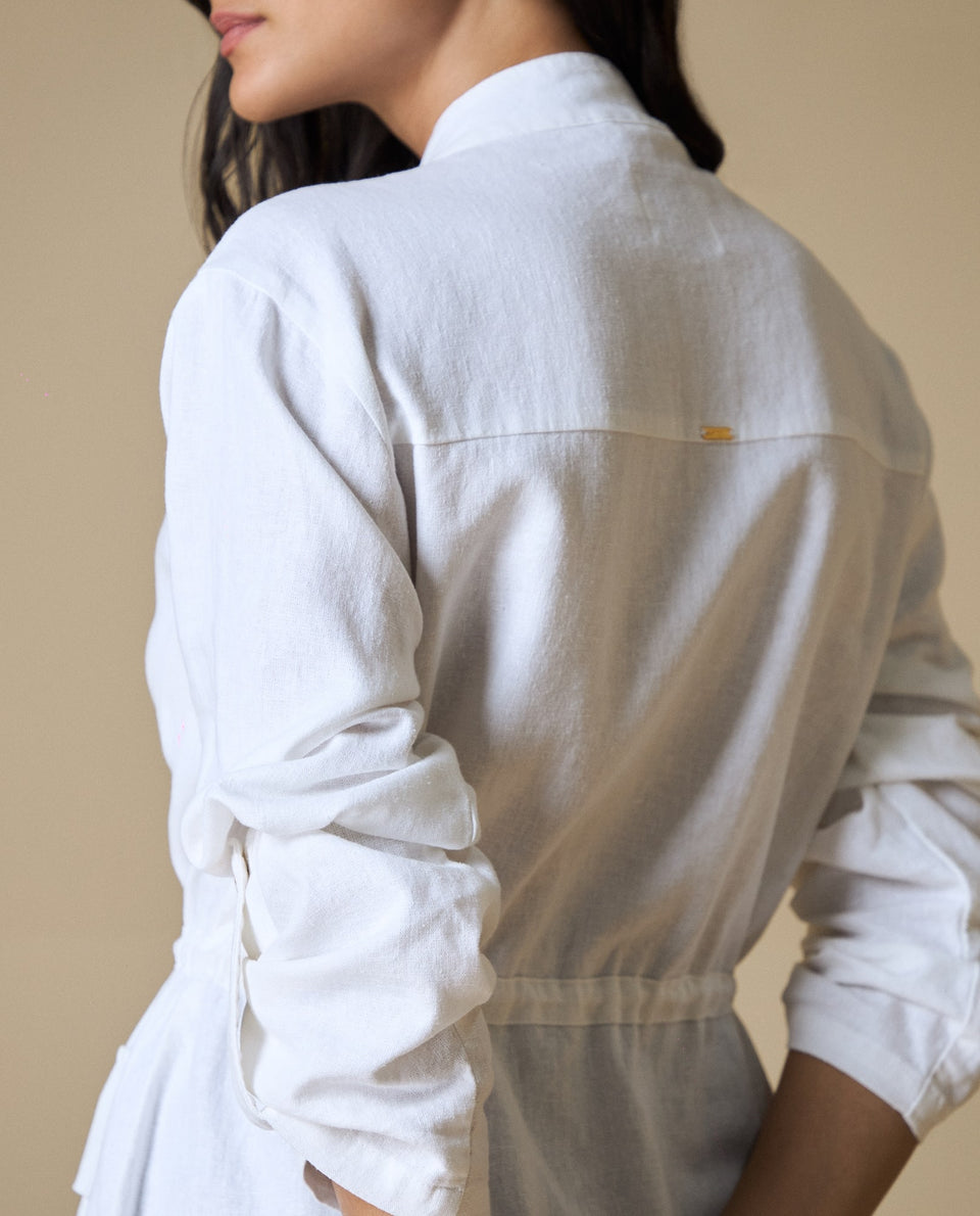 Chaqueta cierre frontal con broches y cintura ajustable - Crudo 34_623H010_CRU114302_5