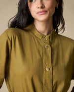 Chaqueta corta con cinturilla - Verde