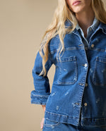 Chaqueta denim bordada Esprit - Azul
