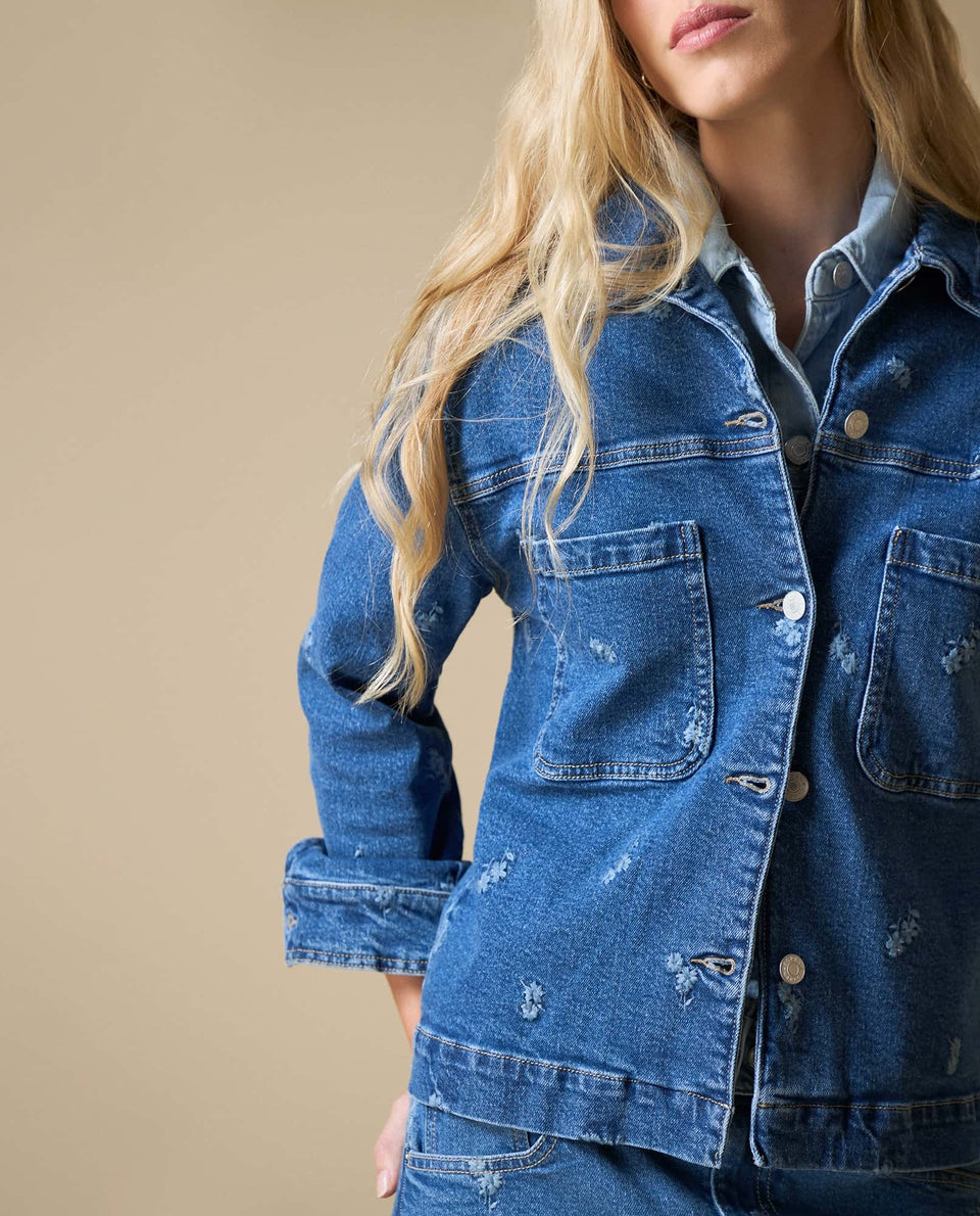 Chaqueta denim bordada Esprit - Azul 34_623H012_AZU174027_4