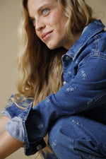 Chaqueta denim bordada Esprit - Azul